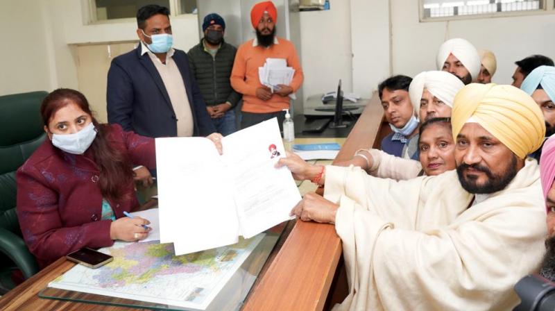 CM Charanjit Singh Channi filed nomination papers for Bhadaur constituency CM Charanjit Singh Channi filed nomination papers for Bhadaur constituency