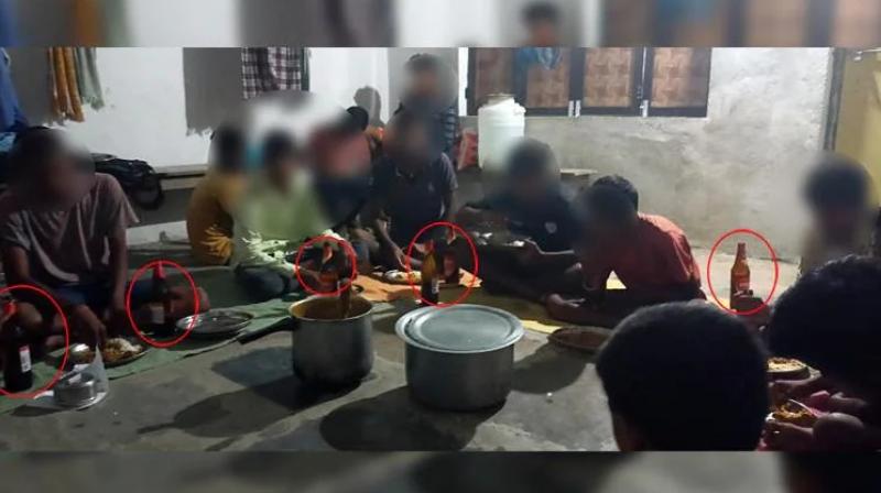 Class 10 Telangana students seen drinking booze at party, probe launched Class 10 Telangana students seen drinking booze at party, probe launched