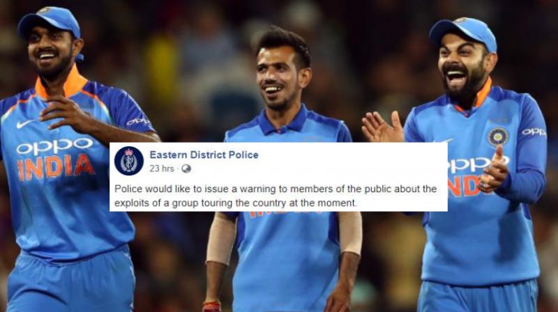 NZ police issues warning regarding Team India