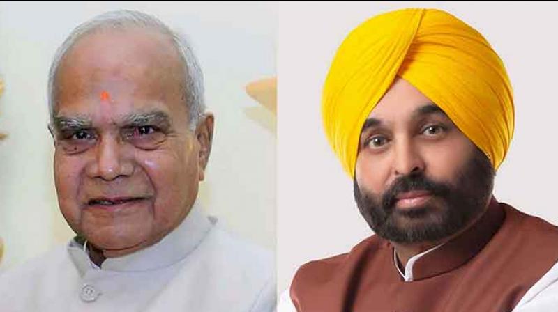 Punjab Governor Banwari Lal Purohit and Chief Minister Bhagwant Mann