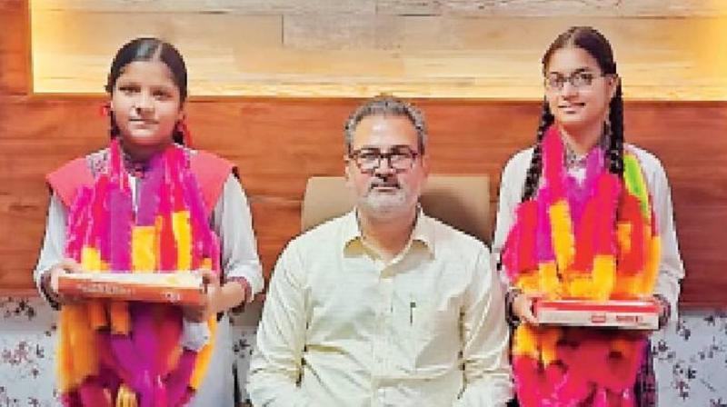 The principal arranged air travel at his own expense for the female students appearing in the merit list. The principal arranged air travel at his own expense for the female students appearing in the merit list.