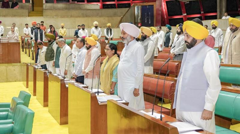 The Punjab Vidhan Sabha under the leadership of CM Mann paid homage to eminent personalities The Punjab Vidhan Sabha under the leadership of CM Mann paid homage to eminent personalities