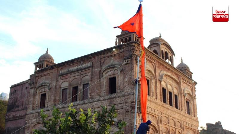 Nishan Sahib was established after 77 years in the Gurdwara Sahib located inside the Rohtas Fort of Pakistan Nishan Sahib was established after 77 years in the Gurdwara Sahib located inside the Rohtas Fort of Pakistan