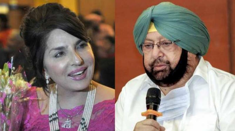 Aroosa Alam and Captain Amarinder Singh