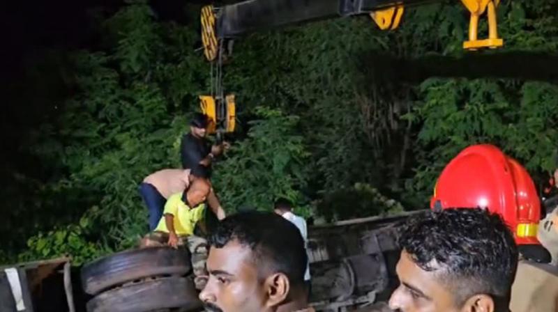Bus Accident: 4 people died, many injured due to the bus falling into the gorge on the Mumbai Express Highway Bus Accident: 4 people died, many injured due to the bus falling into the gorge on the Mumbai Express Highway