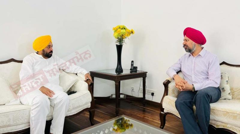  UK Sikh MP Tanmanjit Singh Dhesi meets Chief Minister Bhagwant Mann