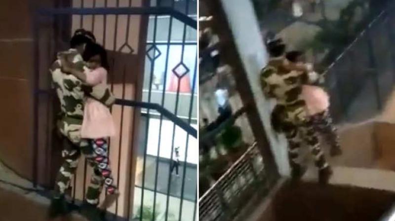 CISF jawan rescues girl stuck in grill at Delhi Metro station CISF jawan rescues girl stuck in grill at Delhi Metro station