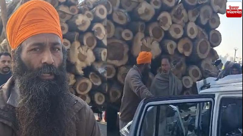 A car collided with a standing trolley TarnTaran News in punjabi A car collided with a standing trolley TarnTaran News in punjabi