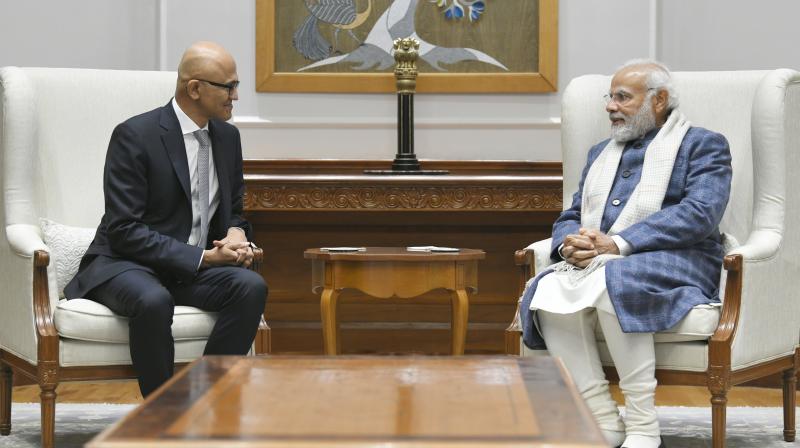 Microsoft CEO Satya Nadella met Prime Minister Narendra Modi