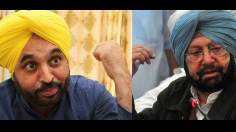 Bhagwant Mann, Captain Amarinder Singh