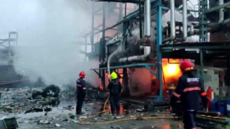 Terrible fire in the factory Terrible fire in the factory
