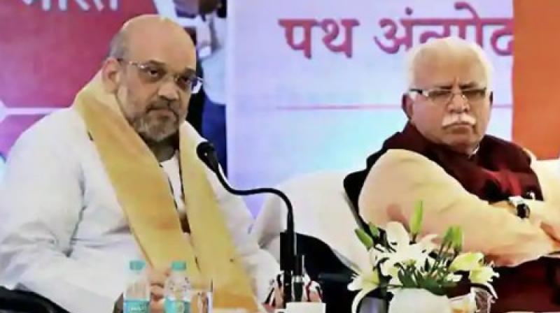 Amit Shah with Khattar Amit Shah with Khattar