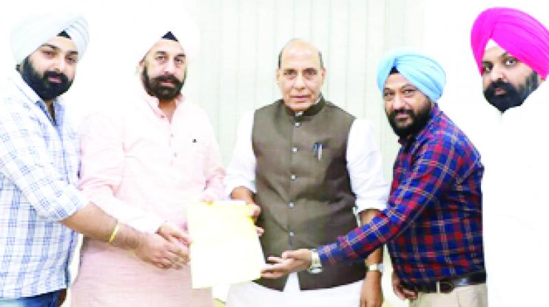 Rajnath Singh with BJP leaders Rajnath Singh with BJP leaders