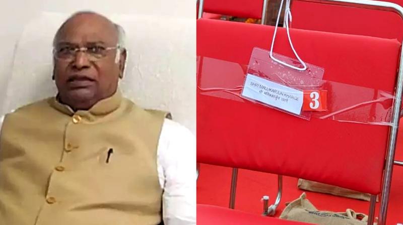 Kharge's chair marked at the Red Fort Independence Day event remained empty Kharge's chair marked at the Red Fort Independence Day event remained empty
