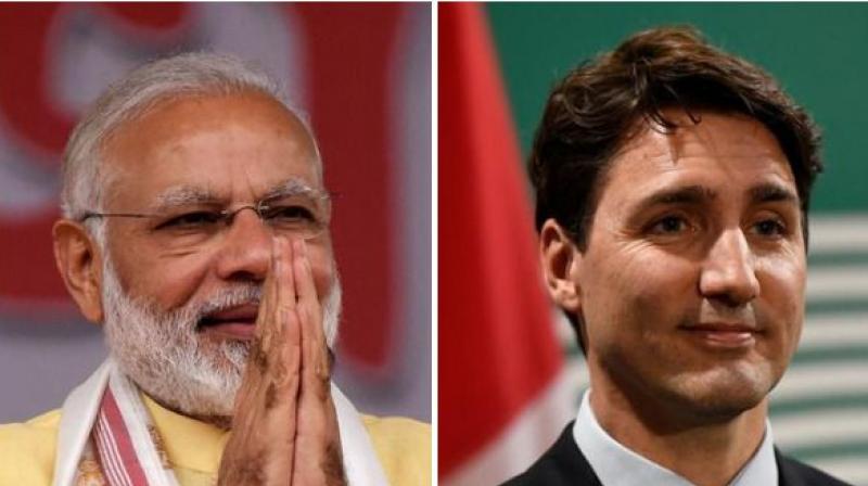 Trudeau and pm modi Trudeau and pm modi