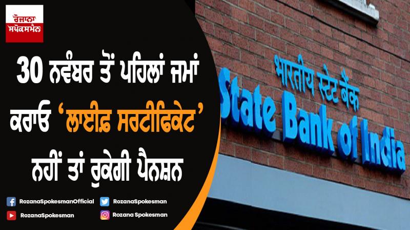 Submit Life Certificate By November 30 To Continue Receiving Pension, Warns SBI Submit Life Certificate By November 30 To Continue Receiving Pension, Warns SBI