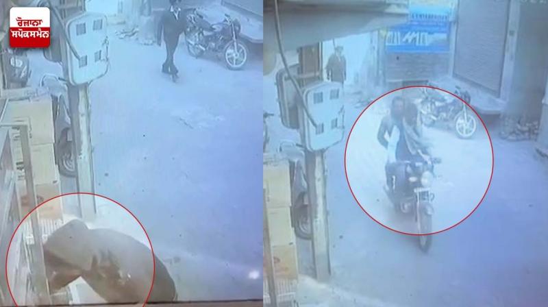 The thief escaped after stealing a barrel of ghee from the grocery store The thief escaped after stealing a barrel of ghee from the grocery store