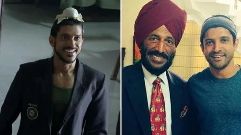 Milkha singh and Farhan Akhtar Milkha singh and Farhan Akhtar
