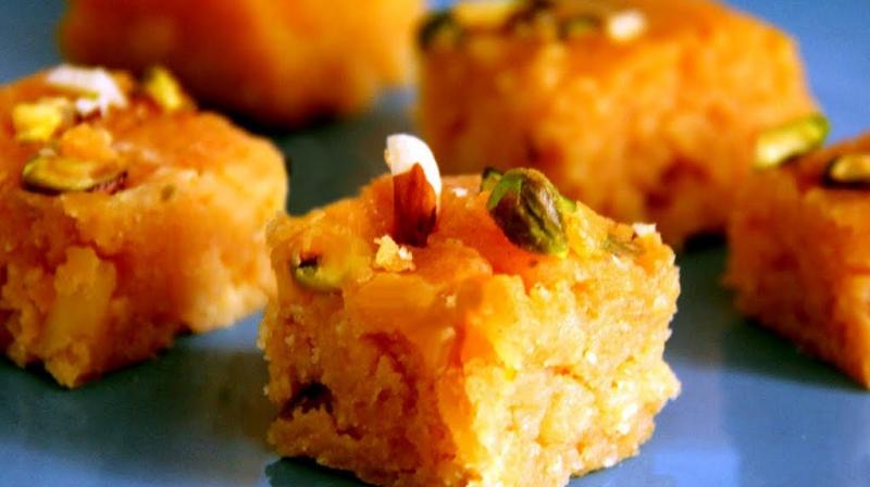 Make poha barfi at home Make poha barfi at home