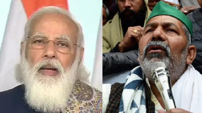 PM Modi and Rakesh Tikait PM Modi and Rakesh Tikait
