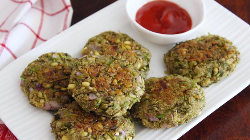 sprouted moong cutlet 
