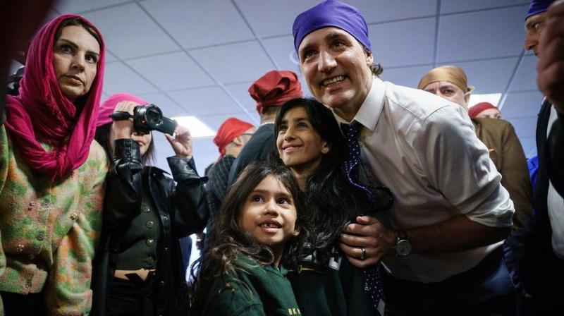 Canada PM Justin Trudeau interacts with Sikh community on Baisakhi in Vancouver Canada PM Justin Trudeau interacts with Sikh community on Baisakhi in Vancouver