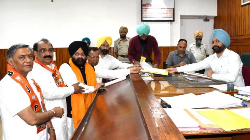 BJP candidate Inder Iqbal Singh Atwal has filed nomination papers BJP candidate Inder Iqbal Singh Atwal has filed nomination papers