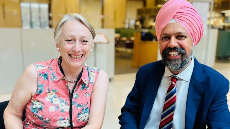 British MP Tanmanjeet Singh Dhesi met Deputy High Commissioner of India Caroline Rowett British MP Tanmanjeet Singh Dhesi met Deputy High Commissioner of India Caroline Rowett