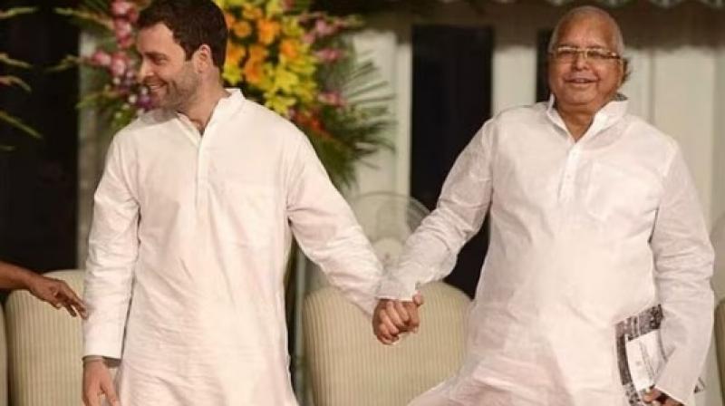 Rahul Gandhi and Lalu Prasad yadav (file pic)