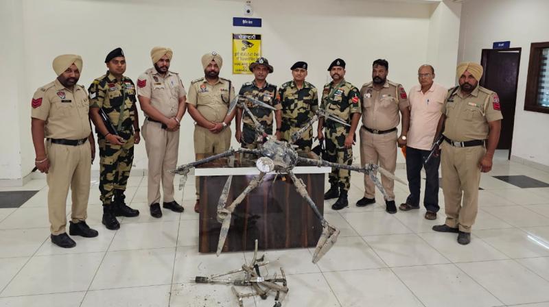 A Hexacopter drone recovered from Khemkaran A Hexacopter drone recovered from Khemkaran