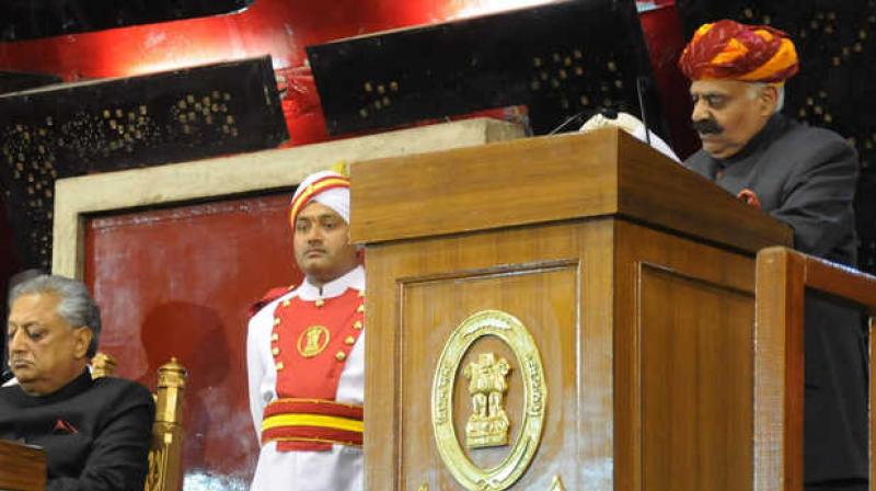 Punjab Governor VP Singh Bandnore during the speech in the Vidhan Sabha