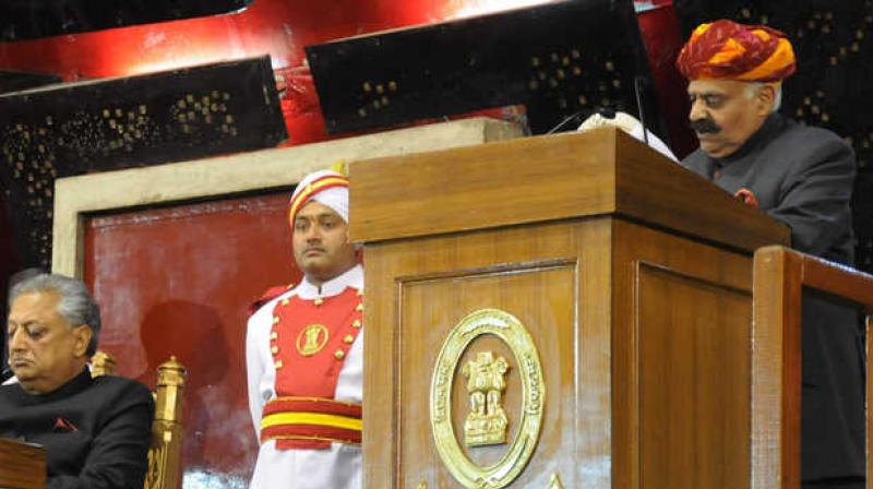 Punjab Governor VP Singh Bandnore during the speech in the Vidhan Sabha Punjab Governor VP Singh Bandnore during the speech in the Vidhan Sabha