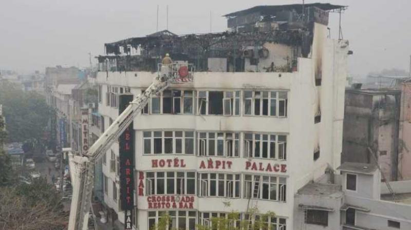 Fire, 17 killed, 35 injured in Delhi hotel Fire, 17 killed, 35 injured in Delhi hotel