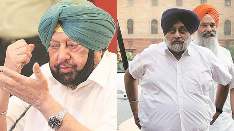Captain Amarinder Singh and Sukhbir Badal Captain Amarinder Singh and Sukhbir Badal