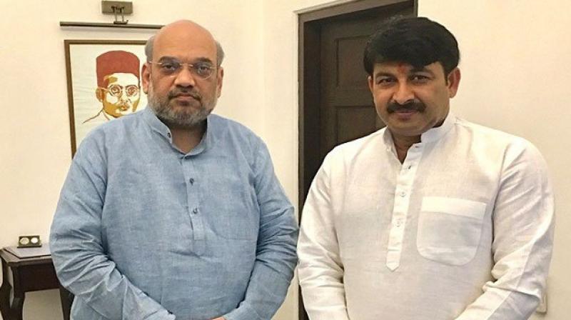 Amit Shah and Manoj Tiwari Amit Shah and Manoj Tiwari