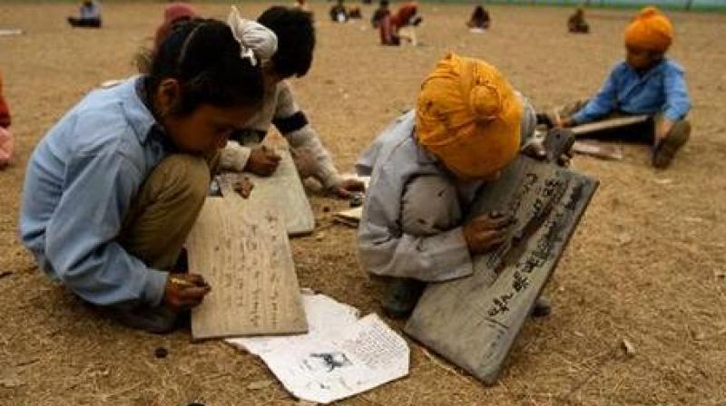 Children Writing on Slate Children Writing on Slate