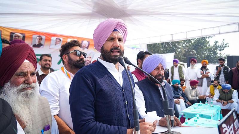 Amarinder Singh Raja Warring addressed the meeting of workers in Maur constituency