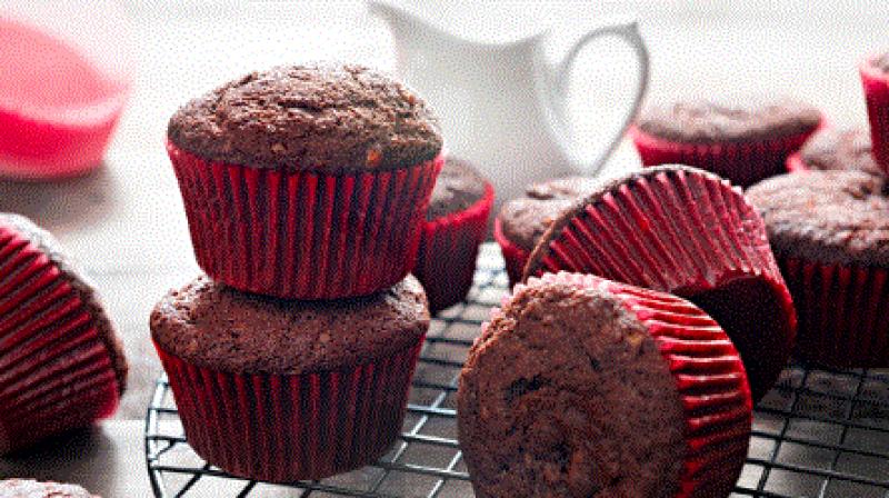 chocolate prune banana muffin