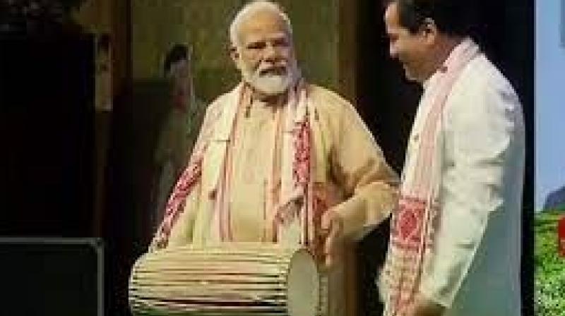 Narendra Modi tries his hand at multiple musical instruments Narendra Modi tries his hand at multiple musical instruments