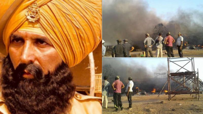 Akshay Kumar's 'Kesari' set on fire Akshay Kumar's 'Kesari' set on fire