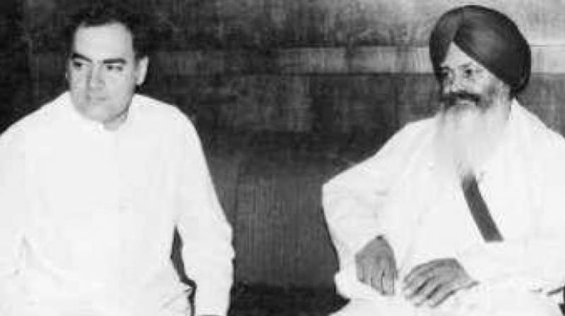 Rajiv Gandhi & HS Longowal