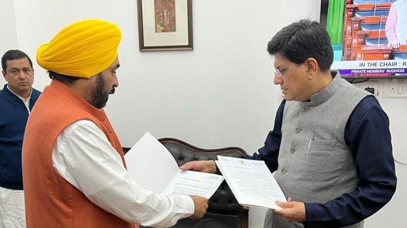 Cm Bhagwant Singh Mann, Piyush Goyal Cm Bhagwant Singh Mann, Piyush Goyal