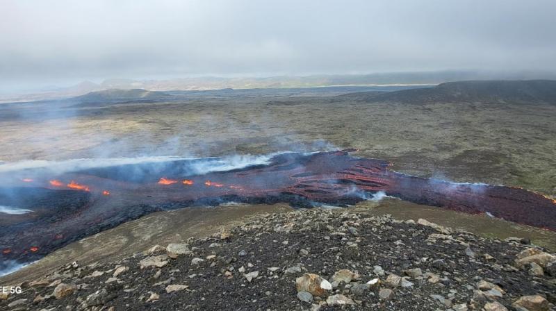 A volcano erupted near Reykjavík several days after the earthquake in Iceland A volcano erupted near Reykjavík several days after the earthquake in Iceland