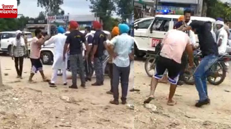 Speaker Kultar Sandhwan's security personnel beat the truck driver Speaker Kultar Sandhwan's security personnel beat the truck driver