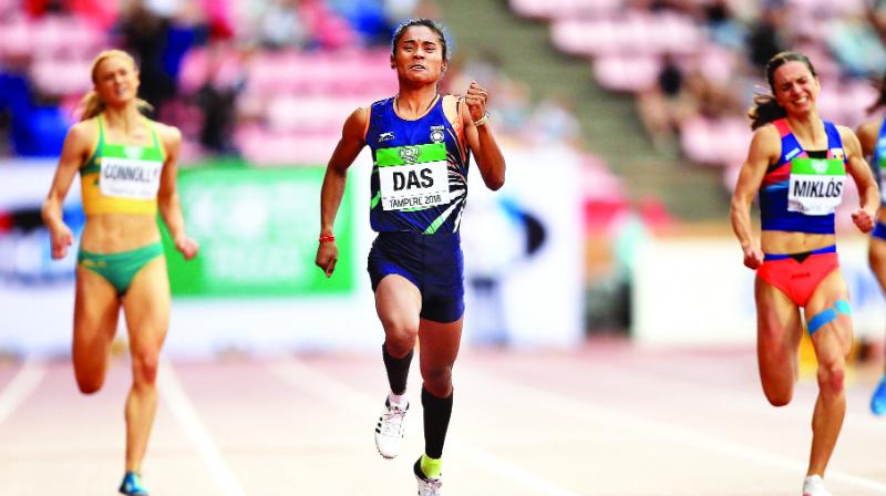 Hima Das of India, winner of the Tournament Hima Das of India, winner of the Tournament