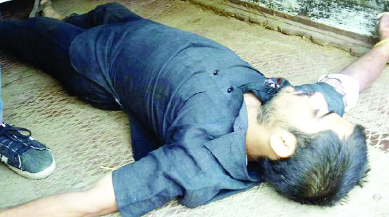 Himanshu's body lying in the bathroom Himanshu's body lying in the bathroom
