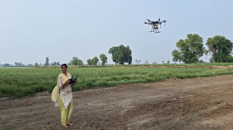 Mandeep Kaur Pannu of village Barundi became the first woman drone pilot Mandeep Kaur Pannu of village Barundi became the first woman drone pilot