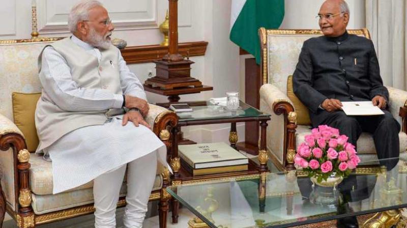 Prime Minister Narendra Modi With  President Ramnath Kovind 