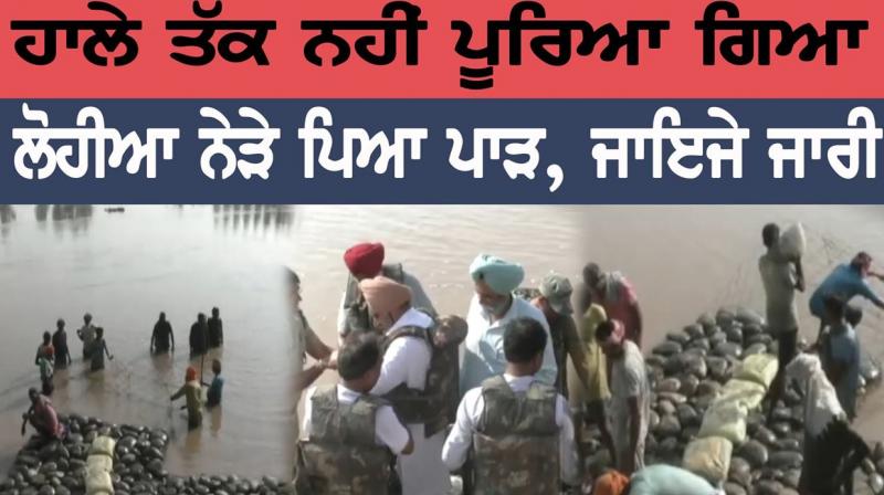ਹਾਲੇ ਤੱਕ ਨਹੀਂ ਪੂਰਿਆ ਗਿਆ ਲੋਹੀਆ ਨੇੜੇ ਪਿਆ ਪਾੜ, ਜਾਇਜੇ ਜਾਰੀ ਹਾਲੇ ਤੱਕ ਨਹੀਂ ਪੂਰਿਆ ਗਿਆ ਲੋਹੀਆ ਨੇੜੇ ਪਿਆ ਪਾੜ, ਜਾਇਜੇ ਜਾਰੀ