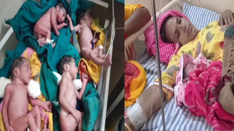 Woman gave birth to 4 children after 4 years of marriage, delivered in 8 months